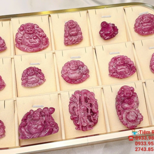 MẶT PHẬT DI LẠC ĐÁ RUBY